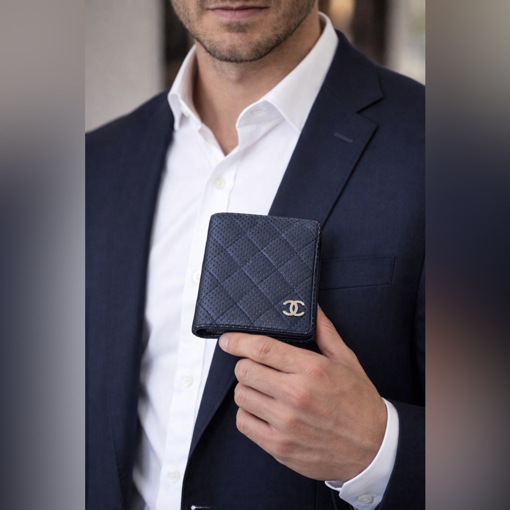 Chanel Quilted Perforated Lambskin Wallet